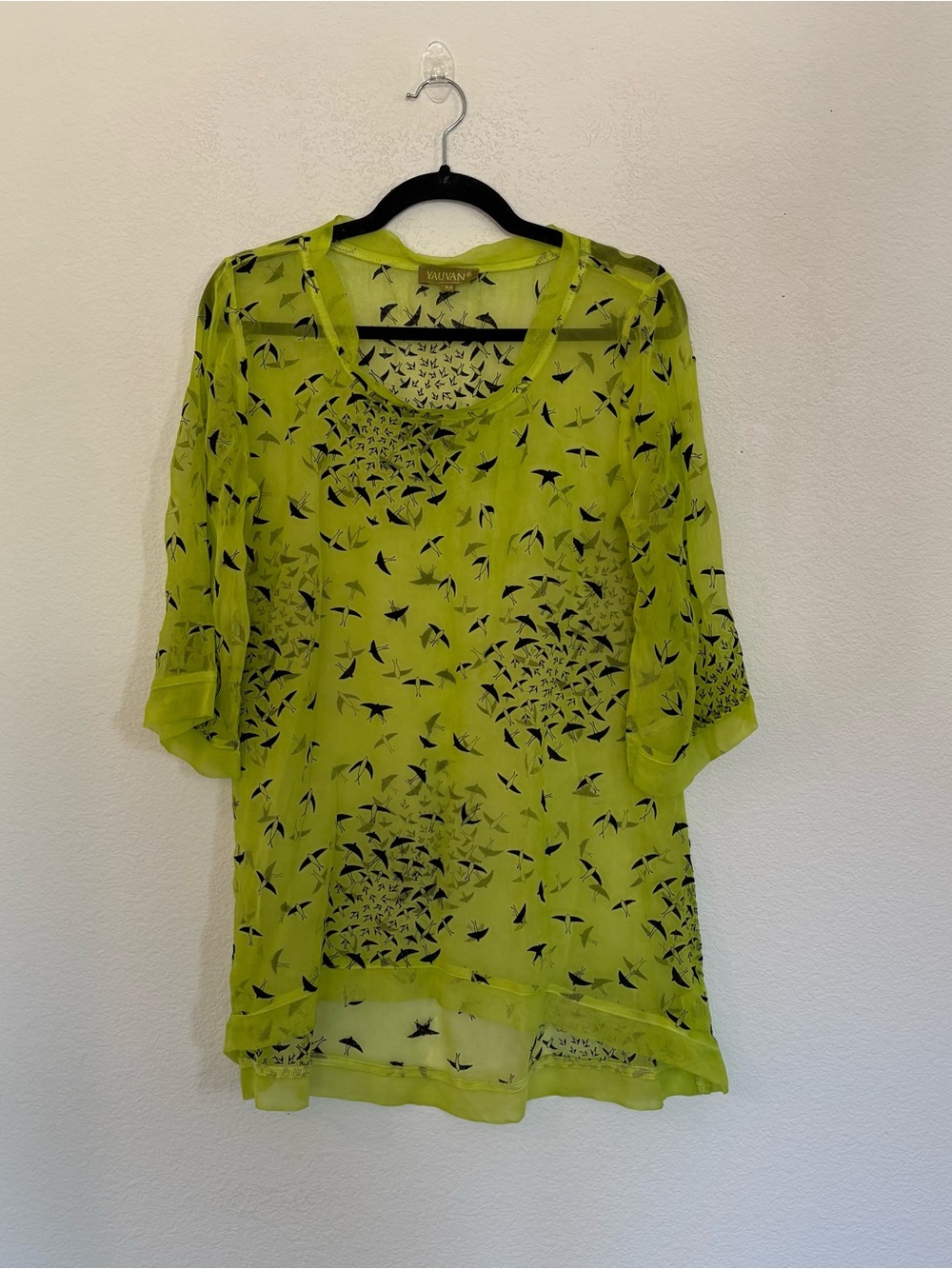 Yauvan Swallow Bird Sheer Blouse